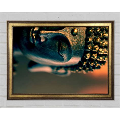 Bloomsbury Market Buddha Face Golden Single Picture Frame Art Prints