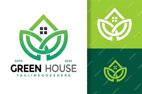 Premium Vector Green House Logo Design Vector Illustration Template