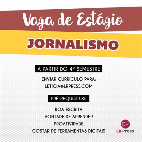 Vaga De Est Gio Em Jornalismo Publicitando Josu Brazil