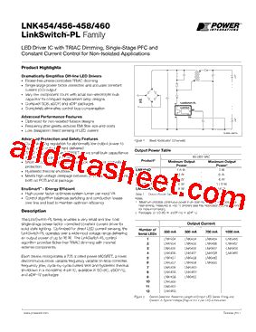 LNK460 Datasheet PDF Power Integrations Inc