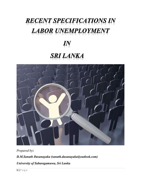 Recent Specifications In Labor Unemployment In Sri Lanka Pdf