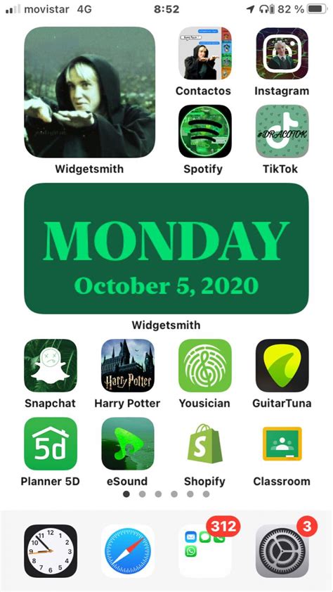 An Iphone Screen With The Words Monday On It And Icons In Green White