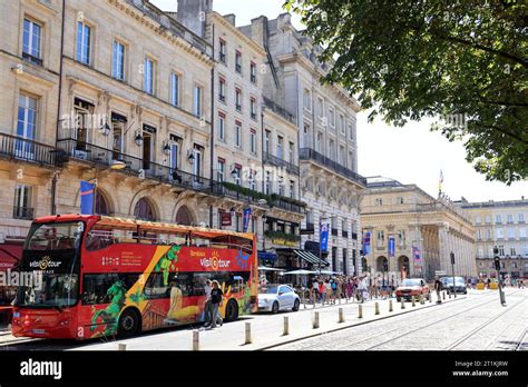 Visiotour Double Decker Bus In Front Of The Bordeaux Tourist Office To