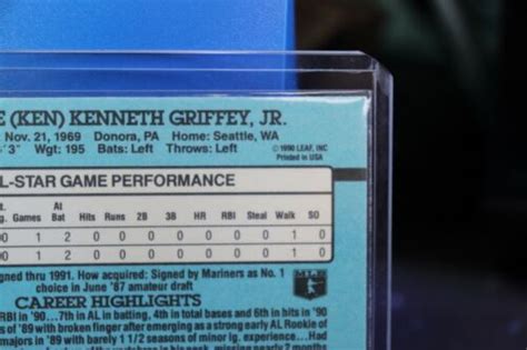 1991 Donruss Ken Griffey Jr Error Card