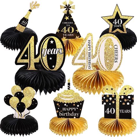 40th Birthday Decorations - 8 Piece Honeycomb Australia | Ubuy