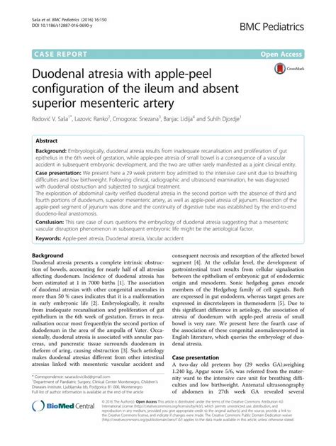 PDF Duodenal Atresia With Apple Peel Configuration Of The DOKUMEN TIPS