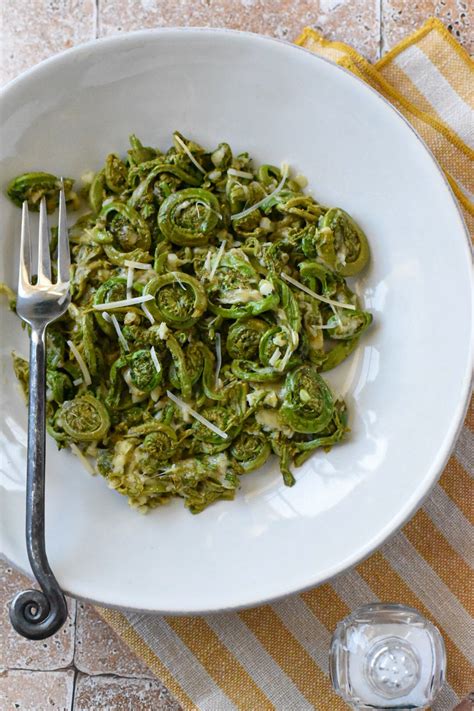 Garlic Parmesan Fiddlehead Fern Recipe Recipe Hippie