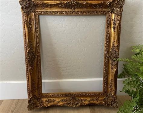 Vintage Gold Colored Ornate Wall Art Frame Etsy