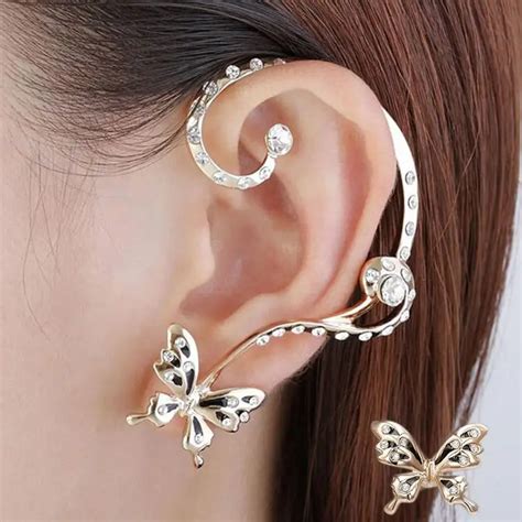 Aliexpress Buy Pair Butterfly Twining Alloy Ear Cuff Wrap Clip