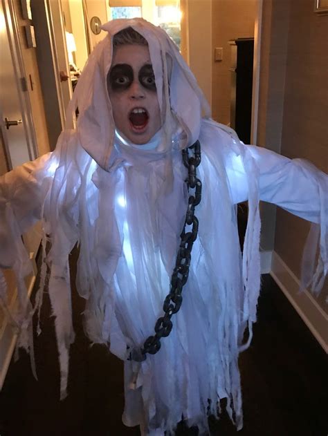 Homemade Halloween scary ghost costume with lights | Homemade halloween ...