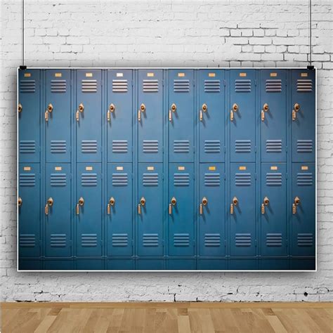 Buy Leowefowa X Ft Blue Metal High School Lockers Backdrop Vinyl Back