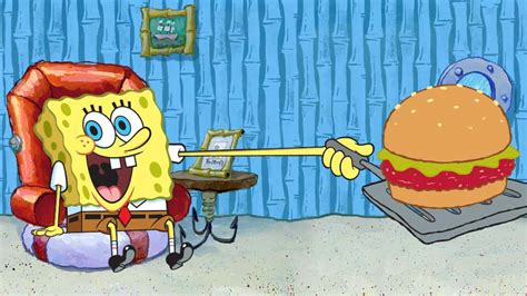 Download Delicious Krabby Patty On A Plate Wallpaper