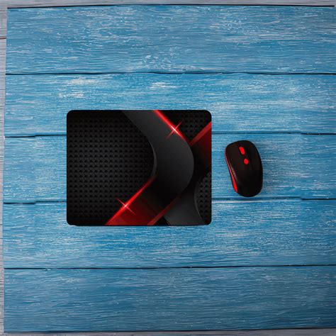 Black And Red Minimalistic Gaming Print - Mouse Pad - Printahmedabad.com