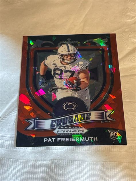 2021 Prizm Draft Picks Pat Freiermuth RC Red Cracked Ice 173 Steelers