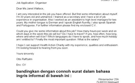 Contoh Surat Formal Dan Informal Dalam Bahasa Inggris