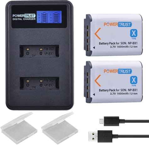 Amazon Powertrust Np Bx Pack Batteries And Lcd Dual Usb