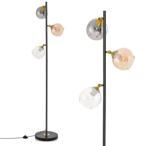 Costway Lampadaire Moderne Abat Jours Globe En Verre Angle R Glable