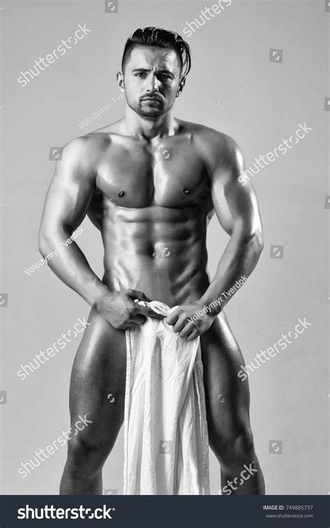 Handsome Nude Man Muscular Bodybuilder Macho Stock Photo 749885737 Shutterstock