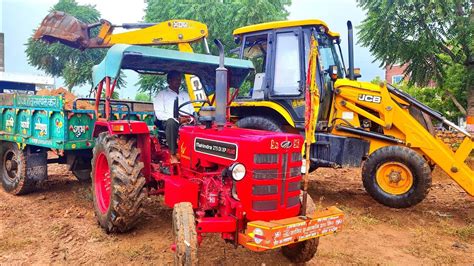 Jcb 3dx Eco Machine Backhoe Loader Loading Mud In Trolley Massey 241