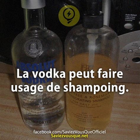 La Vodka Peut Faire Usage De Shampoing Saviez Vous Que