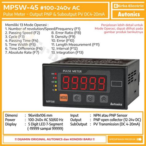 Jual Autonics Mp W Pulse Rate Meter Panel Meter Ori Di Lapak