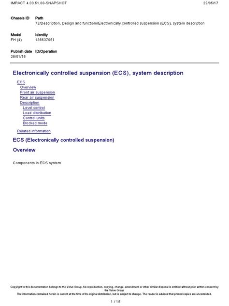 Electronically Controlled Suspension Ecs System Description Pdf Suspension Vehicle Axle