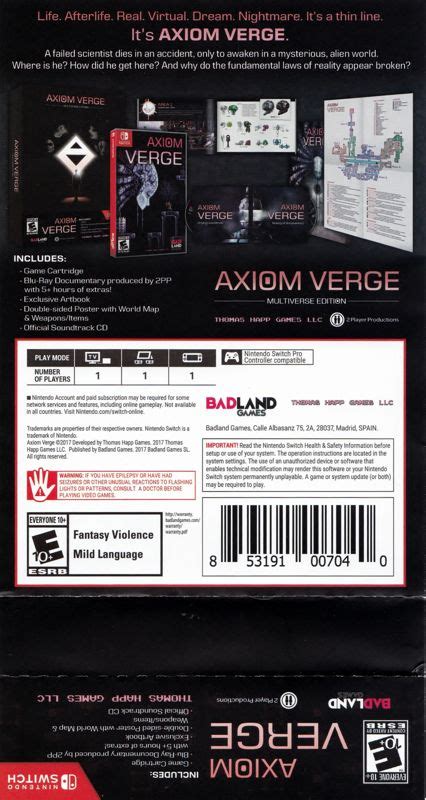 Axiom Verge Multiverse Edition Cover Or Packaging Material Mobygames