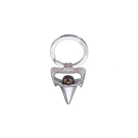 Shark Tooth Key Ring Silver Antipearle