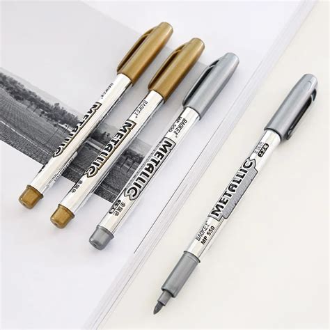 Pcs Lot Permanent Color Marker Pen Gold Silver Metallic Craftwork