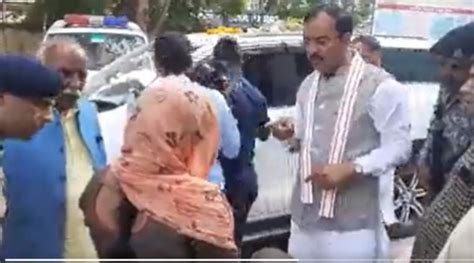 Seeing The Victim Woman Deputy Cm Keshav Prasad Maurya Stopped The