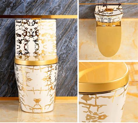 Modern White And Gold Toilet Royal Toiletry Global