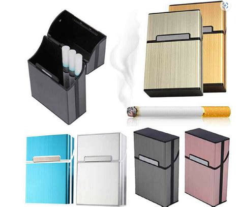 Metal Cigarette Case Aluminum Tobacco Holder Storage Container Pocket Box Ebay