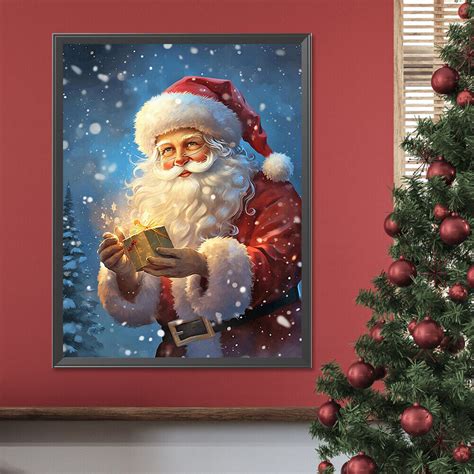 5D DIY Full Round Drill Diamond Painting Santa Kit Home Decoration