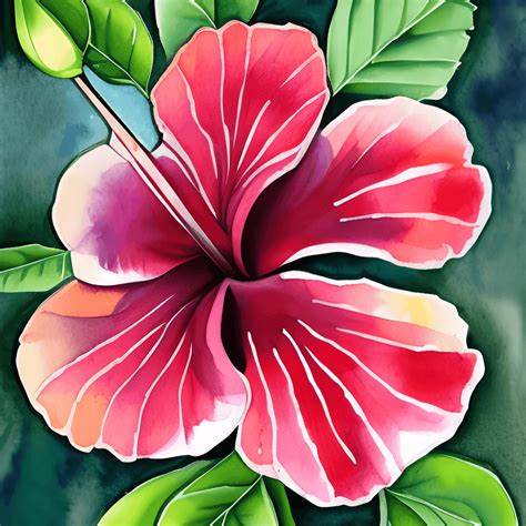 Watercolor Hibiscus Graphic · Creative Fabrica