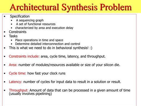 Ppt Architectural And System Synthesis Powerpoint Presentation Free