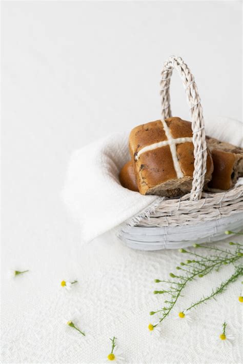 Hot Cross Bun Easter Basket ELIZA STOCK Feminine Styled Stock Photos Images Library