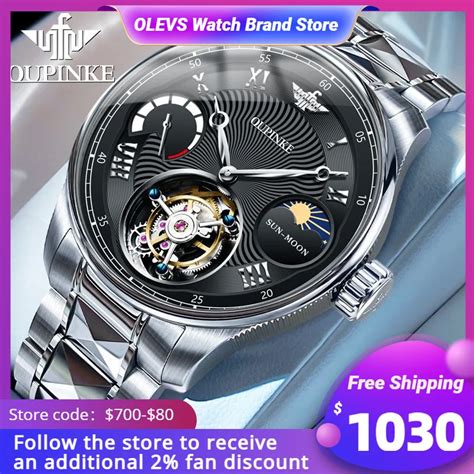 Original Oupinke Tourbillon Automatic Mechanical Watch For Men Sapphire