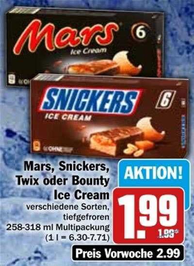 Mars Snickers Twix Oder Bounty Ice Cream Verschiedene Sorten Angebot