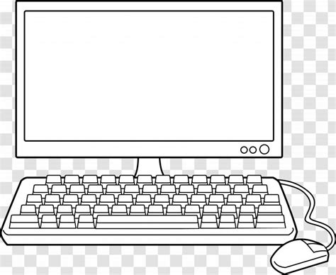 Laptop Desktop Computers Black And White Clip Art Scalable Vector