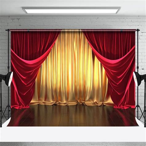 Classic Red And Gold Stage Curtain Photo Backdrop - Aperturee | Red ...