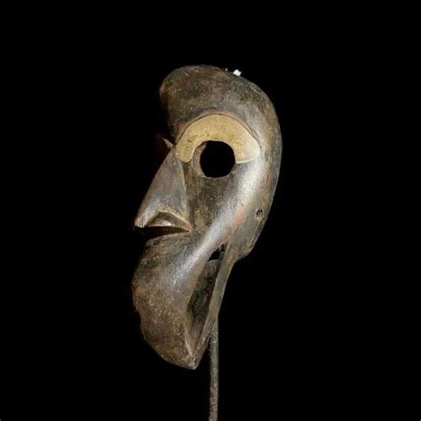 MASQUE AFRICAIN ANTIQUITÉS tribal visage vintage bois sculpté suspendu