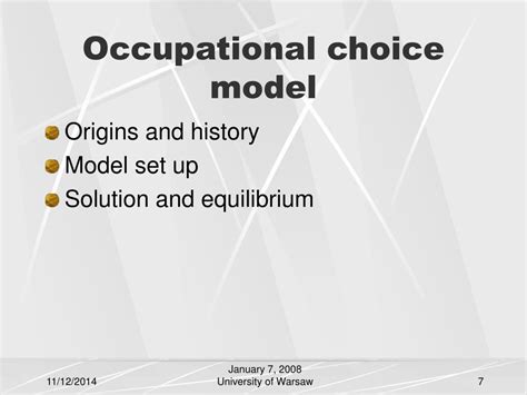 Ppt Occupational Choice Model Powerpoint Presentation Free