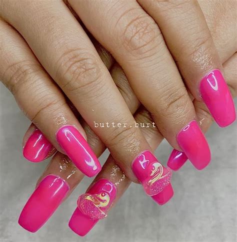 Neon Hot Pink Nails