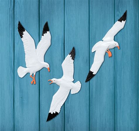 Seagull Trio Wall Decor Outdoor Wall Art Corner Wall Decor Bird