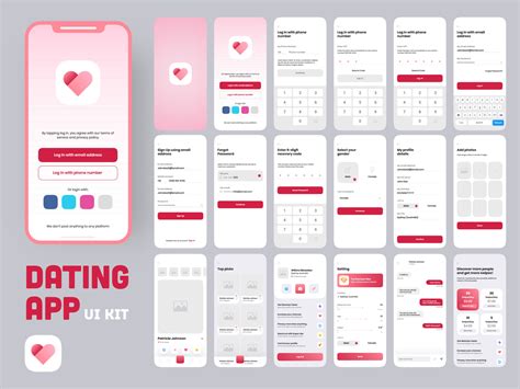 Dating App Ui Kit For Responsive Mobile App Or Website With Different