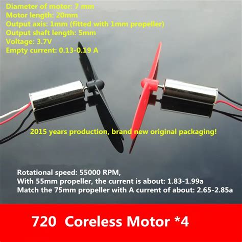 Pcs Lot Dm Coreless Motor With Mm Mm Propeller Moving Coil