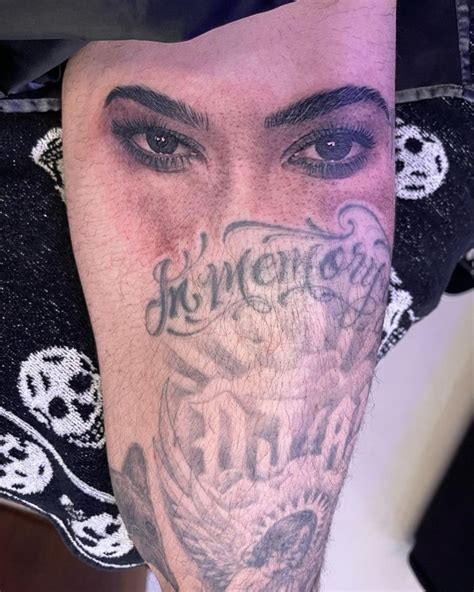 Travis Barker Posts Photo Of Eyes Tattoo On Upper Thigh