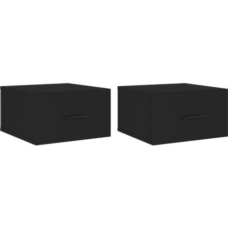 Tables De Chevet Murales 2 Pcs Noir 35x35x20 Cm