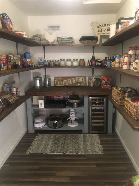 Love my new walk in pantry! All DIY, including shelves, L brackets ...