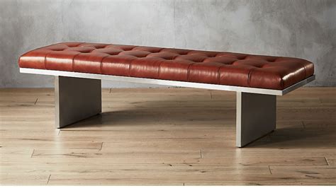 Atrium Tufted Saddle Leather Bench Reviews Cb2 Leather Bench